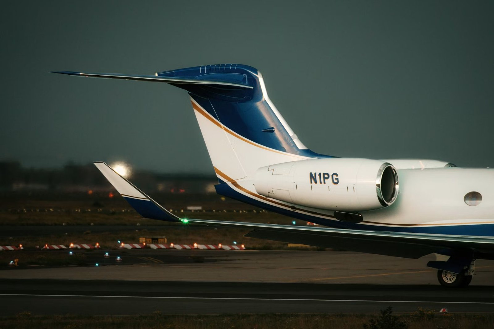Private jet at golden hour